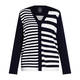 Persona by Marina Rinaldi Stripe Cardigan Navy and White 