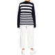 Persona by Marina Rinaldi Stripe Cardigan Navy and White 