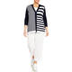 Persona by Marina Rinaldi Stripe Cardigan Navy and White 