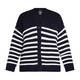 Persona by Marina Rinaldi Stripe Cotton Cardigan Navy and White 