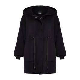 Persona by Marina Rinaldi Cloth Coat with Knitted Sleeve Black - Plus Size Collection