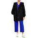 Persona by Marina Rinaldi Cloth Coat with Knitted Sleeve Black