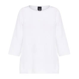 Persona by Marina Rinaldi 100% Cotton Knitted Tunic White  - Plus Size Collection