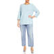 Persona by Marina Rinaldi 100% Cotton Knitted Tunic Sky Blue