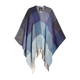 Persona by Marina Rinaldi Check Poncho Blue