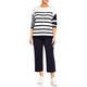 Persona by Marina Rinaldi Navy and White Stripe Sweater