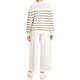 Persona by Marina Rinaldi Pure Cotton Striped Sweater Silver