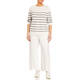 Persona by Marina Rinaldi Pure Cotton Striped Sweater Silver