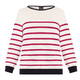 Persona by Marina Rinaldi Pure Cotton Striped Sweater Fuchsia