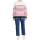 Persona by Marina Rinaldi Pure Cotton Striped Sweater Fuchsia