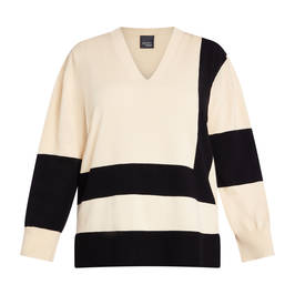 Persona by Marina Rinaldi Spot Print Sweater Black and Cream - Plus Size Collection