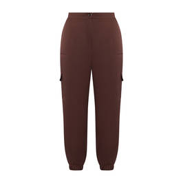 Persona by Marina Rinaldi Satin Cargo Trouser Chocolate  - Plus Size Collection