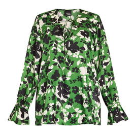 Persona by Marina Rinaldi Printed Twill Blouse Green - Plus Size Collection