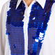 Marina Rinaldi White Cotton Shirt With Blue Sequin Bib