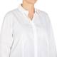 Marina Rinaldi white cotton SHIRT with striped ruffle