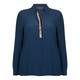 MARINA RINALDI TEAL SILK BLEND SHIRT WITH EMBELLISHED PLACKET