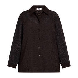 Marina Rinaldi Embossed Jacquard Shirt Black - Plus Size Collection