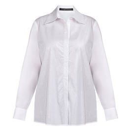 Marina Rinaldi Jewel Embellished Cotton Shirt White  - Plus Size Collection