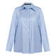Marina Rinaldi Jewel Embellished Cotton Shirt Pale Blue