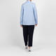 Marina Rinaldi Jewel Embellished Cotton Shirt Pale Blue