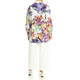Marina Rinaldi Jewel Print Cotton Shirt with Detachable Diamante Chain