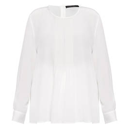 Marina Rinaldi Pure Silk Shirt Pearl White  - Plus Size Collection