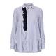 MARINA RINALDI STRIPE COTTON SHIRT WITH RUFFLE