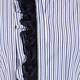 MARINA RINALDI STRIPE COTTON SHIRT WITH RUFFLE