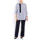 MARINA RINALDI STRIPE COTTON SHIRT WITH RUFFLE