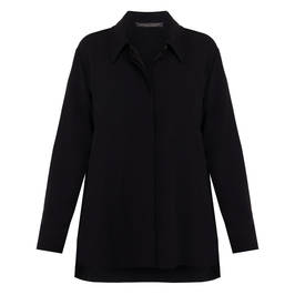 Marina Rinaldi Cady Triacetate Shirt Black - Plus Size Collection