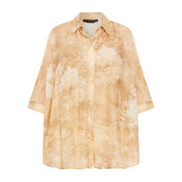 Marina Rinaldi Cotton Voile Shirt Sand  - Plus Size Collection