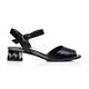 Marina Rinaldi black low heel leather sandals