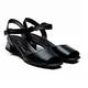 Marina Rinaldi black low heel leather sandals