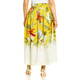 Marina Rinaldi Lined Cotton Poplin Botanical Print Skirt 