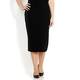 Marina Rinaldi BLACK PENCIL SKIRT WITH SATIN DETAILS