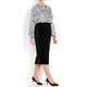 Marina Rinaldi BLACK PENCIL SKIRT WITH SATIN DETAILS