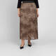 Marina Rinaldi Pleated Georgette Animal Print Skirt 