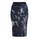 MARINA RINALDI NAVY SEQUIN PENCIL SKIRT