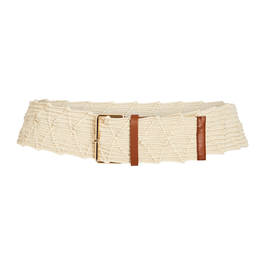 Marina Rinaldi Woven Belt With Leather Finish Natural - Plus Size Collection