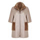 MARINA RINALDI FAUX-SHEEPSKIN REVERSIBLE COAT TAUPE