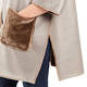 MARINA RINALDI FAUX-SHEEPSKIN REVERSIBLE COAT TAUPE