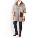 MARINA RINALDI FAUX-SHEEPSKIN REVERSIBLE COAT TAUPE