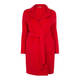 MARINA RINALDI RED WOOL BLEND DOUBLE LAYER COAT