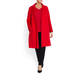 MARINA RINALDI RED WOOL BLEND DOUBLE LAYER COAT