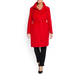 MARINA RINALDI RED WOOL BLEND DOUBLE LAYER COAT