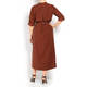 MARINA RINALDI COLLARLESS SHIRT DRESS TAN