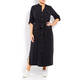 MARINA RINALDI COLLARLESS SHIRT DRESS BLACK