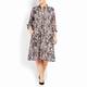 MARINA RINALDI GEORGETTE PAISLEY SHIRT DRESS