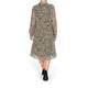 MARINA RINALDI LEOPARD PRINT GEORGETTE SHIRT DRESS