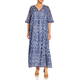 Marina Rinaldi Ikat Print Cotton Muslin Dress 